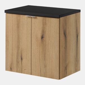 Móvel de casa de banho suspenso Newport com 2 portas 60x60x40 cm - Efeito carvalhopreto en.casa