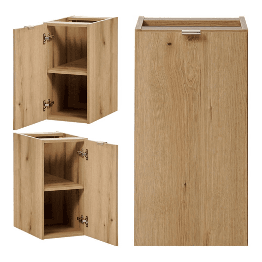 Móvel de casa de banho suspenso Newport com 2 gavetas e 1 porta 90x60x40 cm - Efeito carvalho en.casa