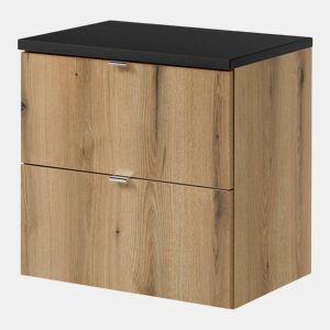 Móvel de casa de banho Newport com 2 gavetas 60x60x40 cm - CarvalhoPreto