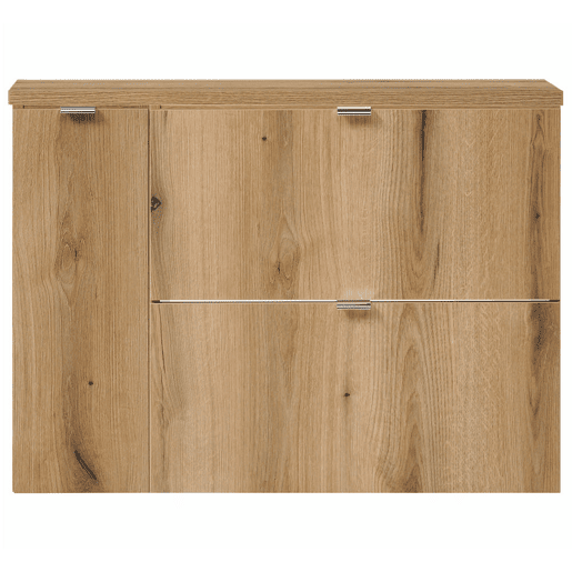 Móvel de casa de banho suspenso Newport com 2 gavetas e 1 porta 80x60x40 cm - Efeito carvalho en.casa