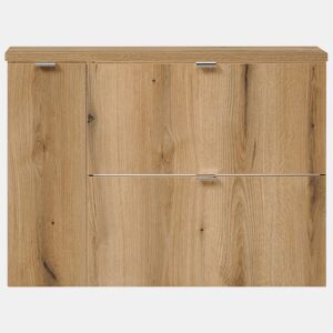 Móvel de casa de banho suspenso Newport com 2 gavetas e 1 porta 80x60x40 cm - Efeito carvalho en.casa