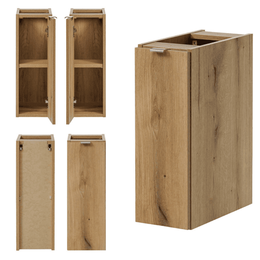 Móvel de casa de banho suspenso Newport com 2 gavetas e 1 porta 80x60x40 cm - Efeito carvalho en.casa