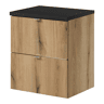 Móvel de casa de banho Newport com 2 gavetas 50x60x40 cm - CarvalhoPreto