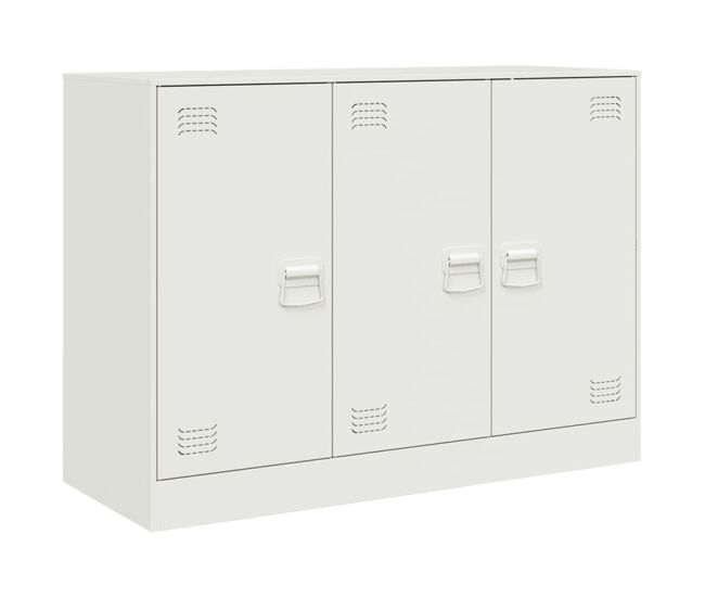 Vidaxl aparador de acero blanco 99x39x73 cm