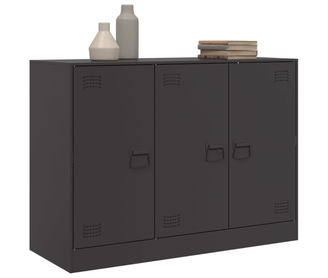 Vidaxl aparador de acero negro 99x39x73 cm
