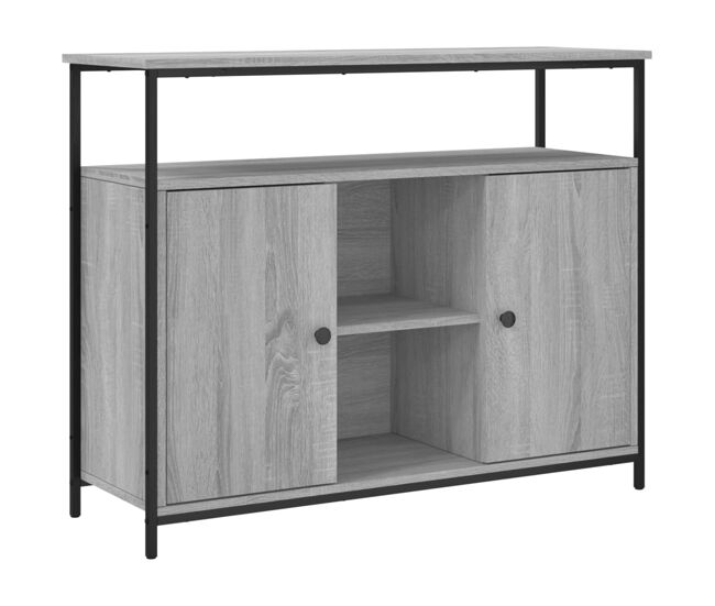 Vidaxl aparador de madera de ingeniería gris sonoma 100x35x80 cm