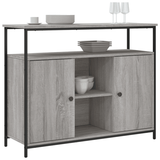 vidaXL Aparador 100x35x80 cm derivados de madeira cinzento sonoma
