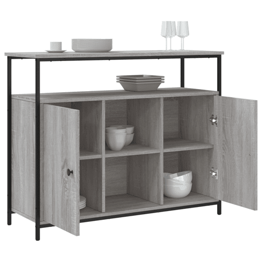 vidaXL Aparador 100x35x80 cm derivados de madeira cinzento sonoma