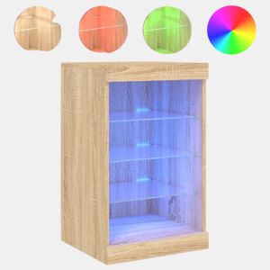 vidaXL Aparador com luzes LED 41x37x67 cm carvalho sonoma