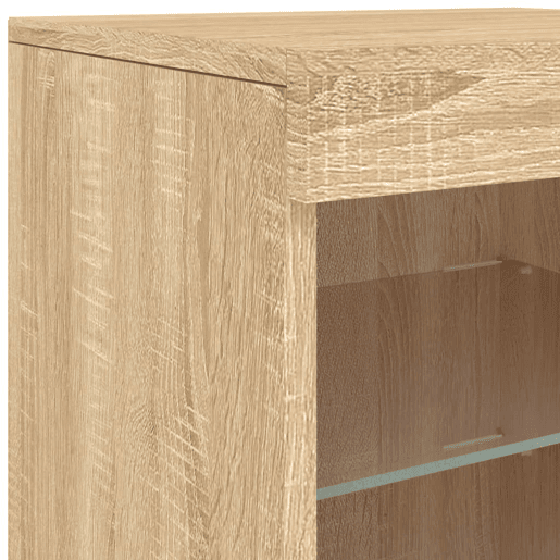 vidaXL Aparador com luzes LED 41x37x67 cm carvalho sonoma vidaXL Aparador com luzes LED 41x37x67 cm carvalho sonoma