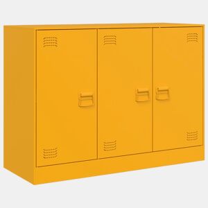 vidaXL Aparador 99x39x73 cm aço amarelo mostarda