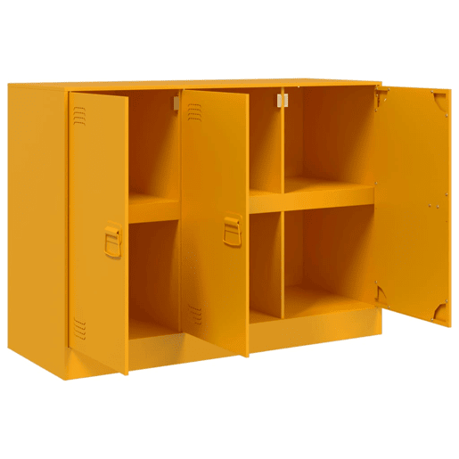 vidaXL Aparador 99x39x73 cm aço amarelo mostarda