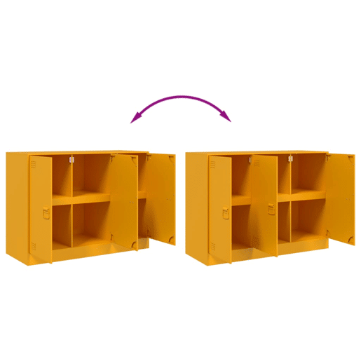 vidaXL Aparador 99x39x73 cm aço amarelo mostarda