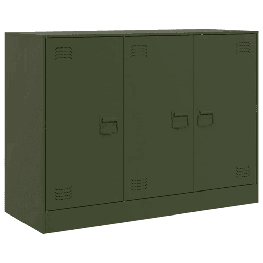 vidaXL Aparador 99x39x73 cm aço verde azeitona vidaXL Aparador 99x39x73 cm aço verde azeitona