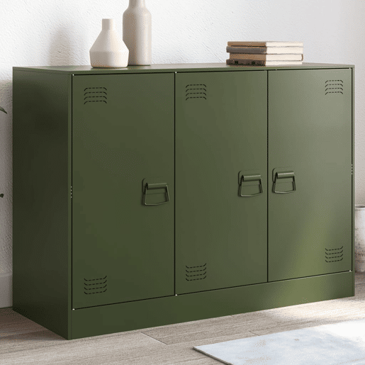 vidaXL Aparador 99x39x73 cm aço verde azeitona vidaXL Aparador 99x39x73 cm aço verde azeitona