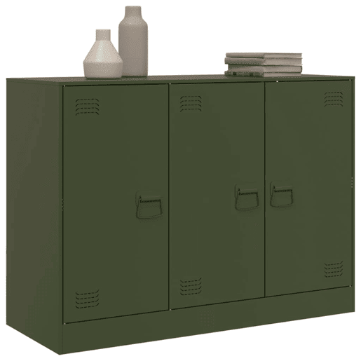 vidaXL Aparador 99x39x73 cm aço verde azeitona vidaXL Aparador 99x39x73 cm aço verde azeitona