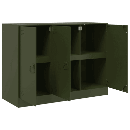vidaXL Aparador 99x39x73 cm aço verde azeitona vidaXL Aparador 99x39x73 cm aço verde azeitona