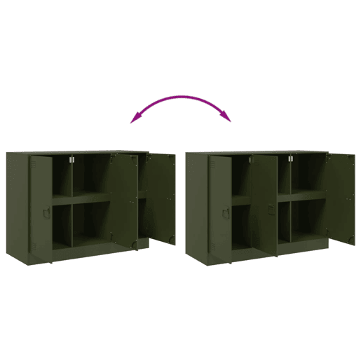 vidaXL Aparador 99x39x73 cm aço verde azeitona vidaXL Aparador 99x39x73 cm aço verde azeitona