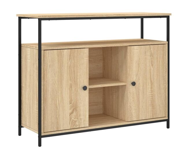 Vidaxl aparador roble sonoma 100x35x80 cm madera de ingeniería