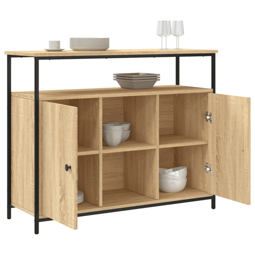 vidaXL Aparador Carvalho Sonoma 100x35x80 cm Madeira Engenheirada vidaXL Aparador Carvalho Sonoma 100x35x80 cm Madeira Engenheirada