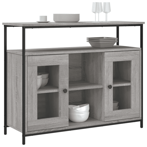 vidaXL Aparador 100x35x80 cm derivados de madeira cinzento sonoma