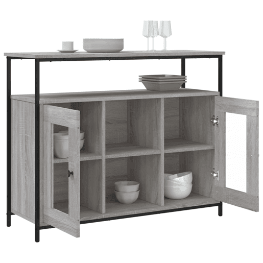 vidaXL Aparador 100x35x80 cm derivados de madeira cinzento sonoma
