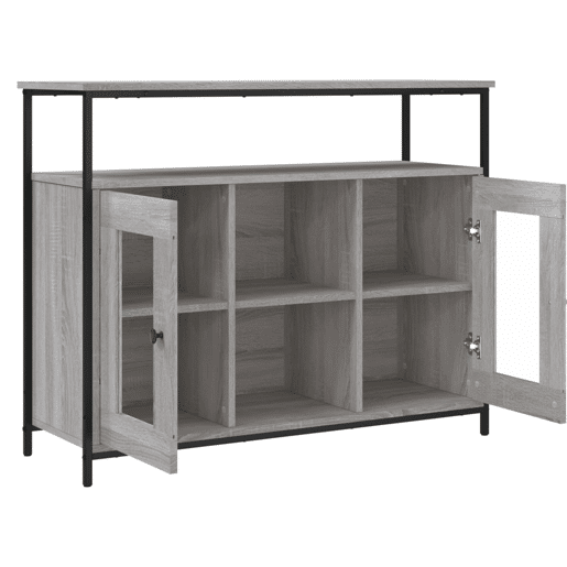 vidaXL Aparador 100x35x80 cm derivados de madeira cinzento sonoma