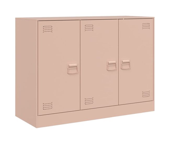 Vidaxl aparador de acero rosa 99x39x73 cm