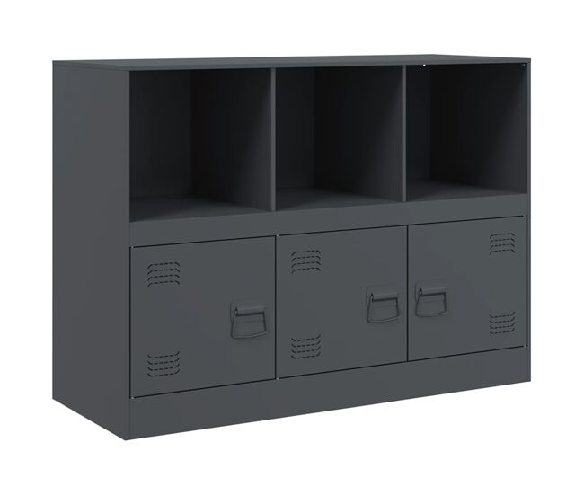 Vidaxl aparador de acero antracita 99x39x73 cm
