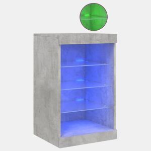 vidaXL Aparador com luzes LED 41x37x67 cm cinzento cimento