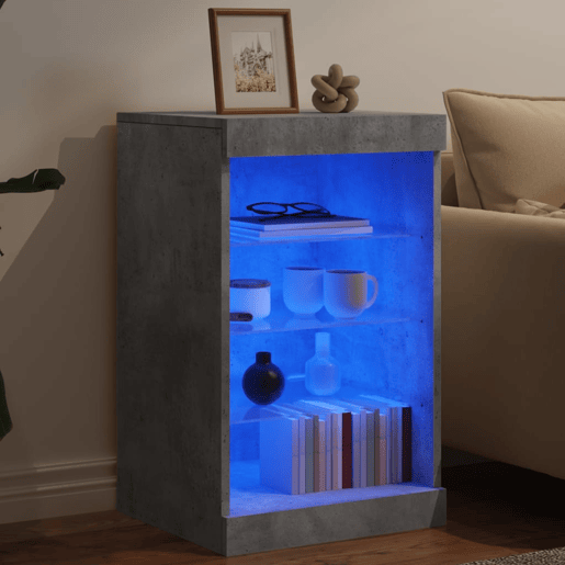 vidaXL Aparador com luzes LED 41x37x67 cm cinzento cimento vidaXL Aparador com luzes LED 41x37x67 cm cinzento cimento