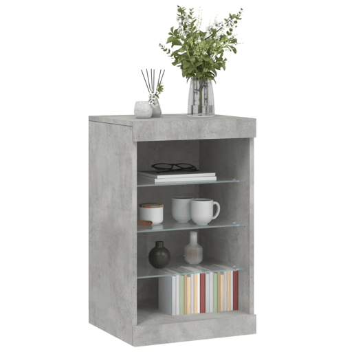 vidaXL Aparador com luzes LED 41x37x67 cm cinzento cimento vidaXL Aparador com luzes LED 41x37x67 cm cinzento cimento