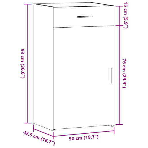 vidaXL Aparador 50x42,5x93 cm derivados de madeira branco vidaXL Aparador 50x42,5x93 cm derivados de madeira branco