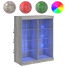 vidaXL Aparador com luzes LED 81x37x100 cm cinzento sonoma