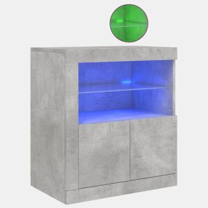 vidaXL Aparador com luzes LED 60,5x37x67 cm cinzento cimento