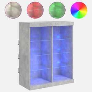 vidaXL Aparador com luzes LED 81x37x100 cm cinzento cimento
