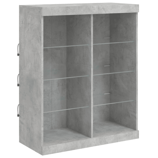 vidaXL Aparador com luzes LED 81x37x100 cm cinzento cimento vidaXL Aparador com luzes LED 81x37x100 cm cinzento cimento