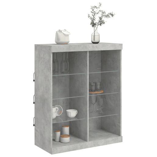vidaXL Aparador com luzes LED 81x37x100 cm cinzento cimento vidaXL Aparador com luzes LED 81x37x100 cm cinzento cimento
