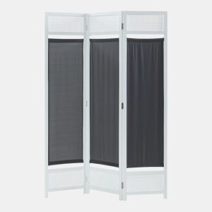 Biombo Dorotea com 3 painéis 120x170 cm - BrancoCinza escuro en.casa