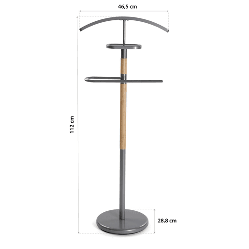 Cabideiro Versa Holstebro Cinzento Madeira Natural 28,8 x 112 x 46,5 cm