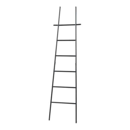Escada toalheiro Øyer 6 degraus aço 170x45cm - Preto en.casa