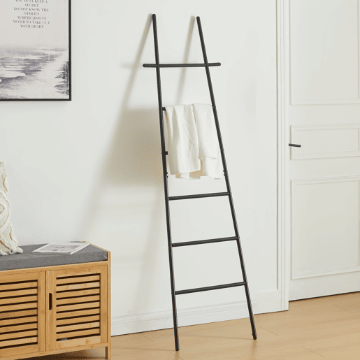 Escada toalheiro Øyer 6 degraus aço 170x45cm - Preto en.casa