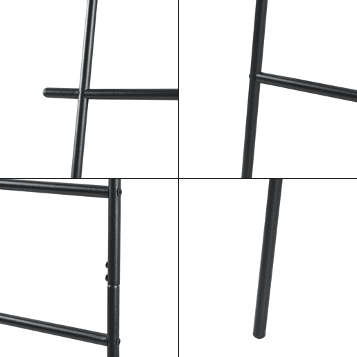 Escada toalheiro Øyer 6 degraus aço 170x45cm - Preto en.casa