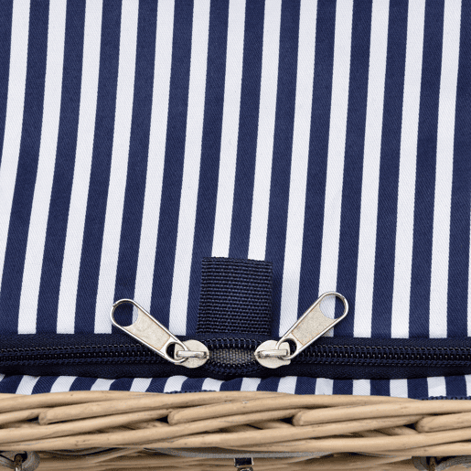 casa.pro Cesto de piquenique para 2 pessoas com geleira, talheres, pratos, copos - branco  azul