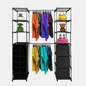 Cabide para guarda-roupa Nyana Home | Organizador de roupas | 12 prateleiras | 2 Cabides de várias alturas | 158x50x207cm