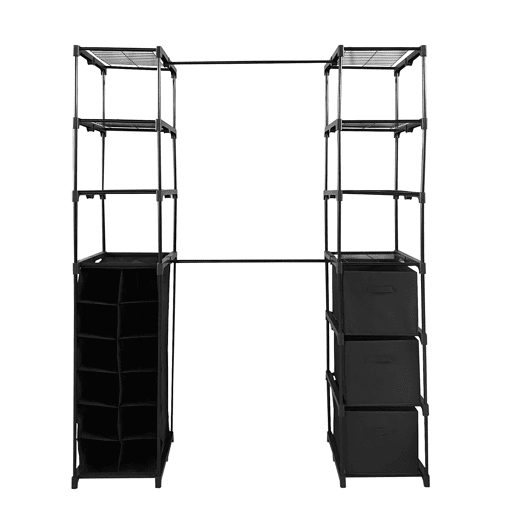 Cabide para guarda-roupa Nyana Home | Organizador de roupas | 12 prateleiras | 2 Cabides de várias alturas | 158x50x207cm