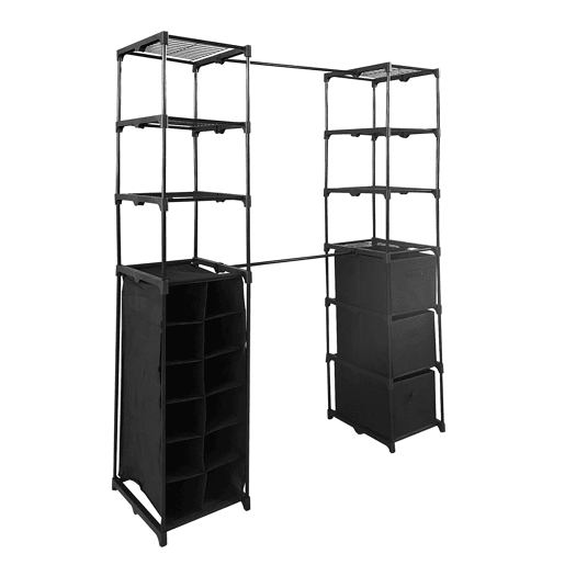 Cabide para guarda-roupa Nyana Home | Organizador de roupas | 12 prateleiras | 2 Cabides de várias alturas | 158x50x207cm
