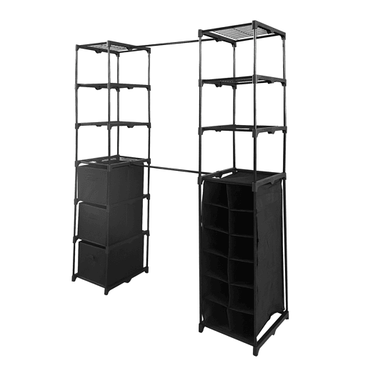 Cabide para guarda-roupa Nyana Home | Organizador de roupas | 12 prateleiras | 2 Cabides de várias alturas | 158x50x207cm