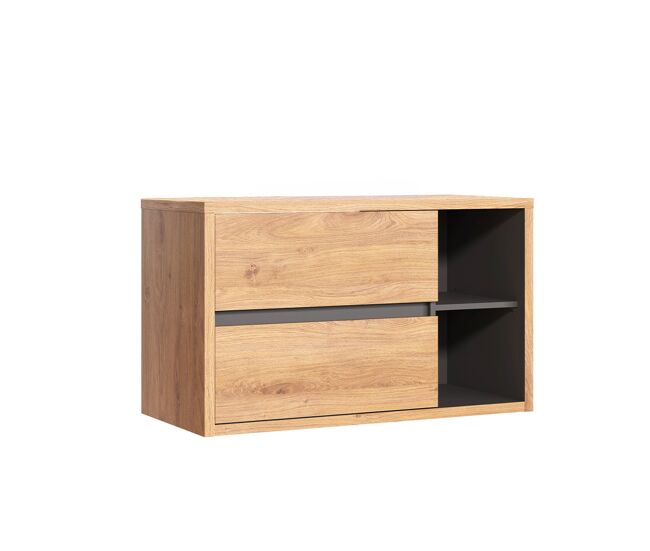 Mueble bajo lavabo 100cm encimera rigel madera y antracita