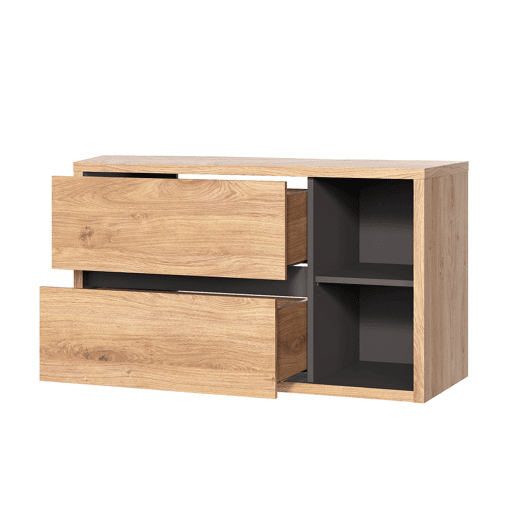 Móvel de toucador 100cm plan de toilette Rigel madeira e antracite